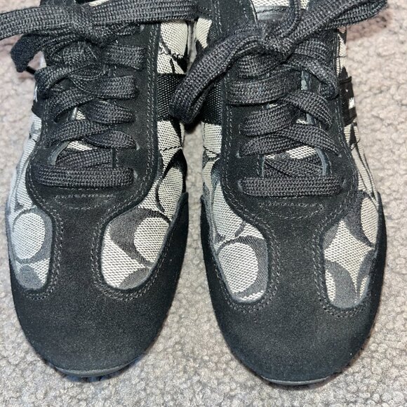 COACH BAYLEE SIGNATURE LOGO BLACK & WHITE SNEAKERINAS - BALLET FLAT SNEAKERS -6M - Picture 3 of 9